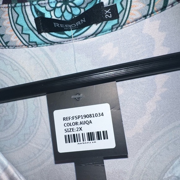 BRAND NWT Reborn New York Green, Black & Pink long dress size 2X - Picture 9 of 13